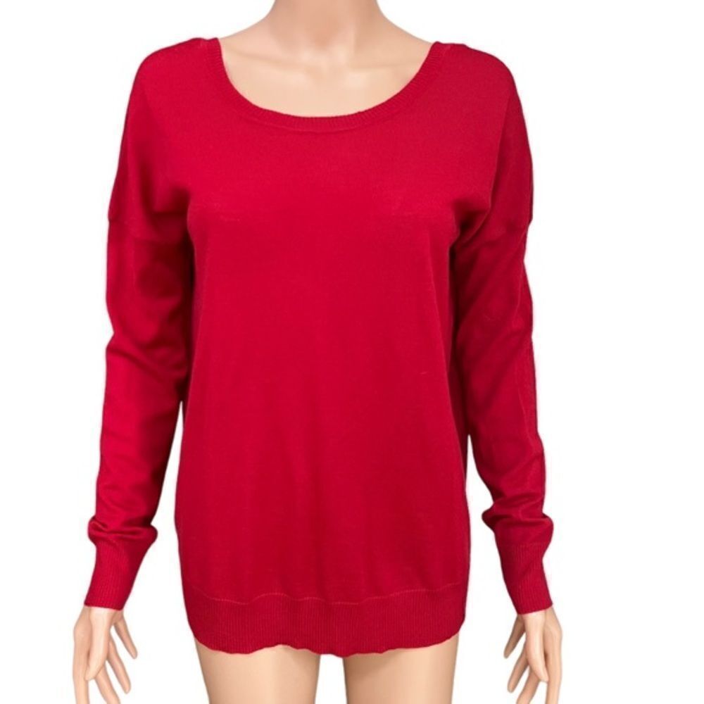 360 Sweater Anya red extra fine merino wool v back sweater size S NWT.